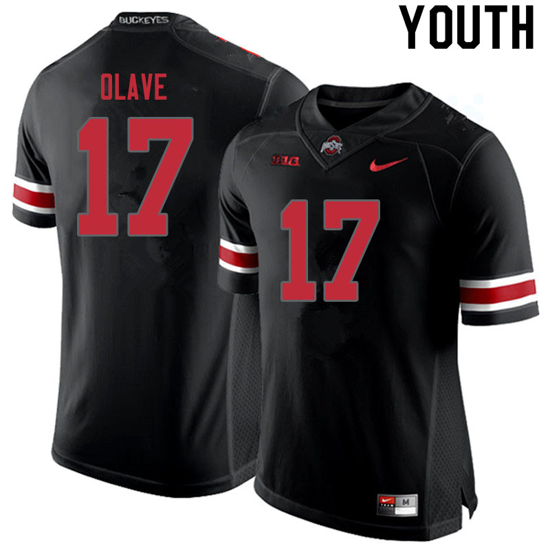 Youth #17 Chris Olave Ohio State Buckeyes College Football Jerseys Sale-Blackout